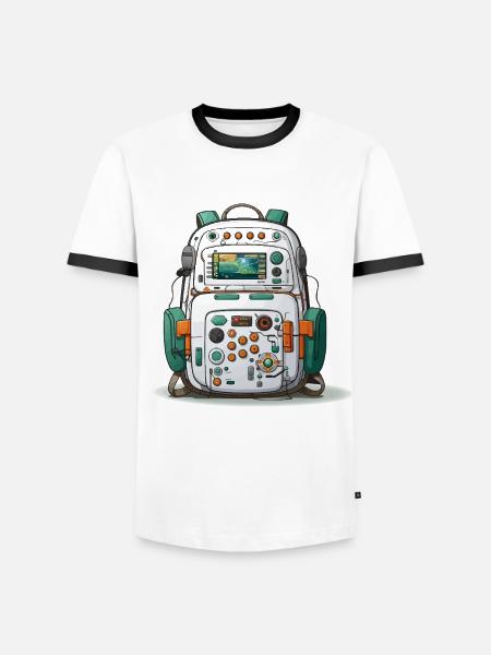 Die Geeks Tech Carry - Männer Kontrast-T-Shirt - Weiß/Schwarz