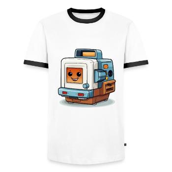 Instant Flashback - Men's Ringer Shirt - white/black - Front - AI Model Female 172 light (172cm) & AI Model Male 178 dark (178cm)