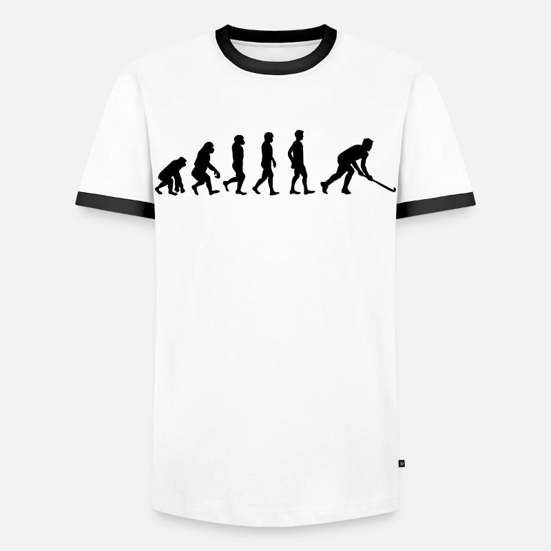 Floorball evolution - Men's Ringer Shirt - white/black