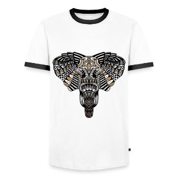 Elefant Mandala perfekte Geschenkidee - Männer Kontrast-T-Shirt - Weiß/Schwarz - Vorne - AI Model Female 172 light (172cm) & AI Model Male 178 dark (178cm)