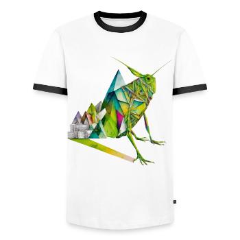Insectes criquets Architecture Cadeau Animal Zoo - T-shirt contrasté Homme - blanc/noir - Devant - AI Model Female 172 light (172cm) & AI Model Male 178 dark (178cm)
