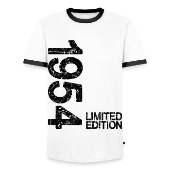1954 Limited Edition black - Men's Ringer Shirt - white/black - Front - AI Model Female 172 light (172cm) & AI Model Male 178 dark (178cm)