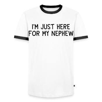 Humor Onkel Tante Neffe Geschenk Familie Lustig - Männer Kontrast-T-Shirt - Weiß/Schwarz - Vorne - AI Model Female 172 light (172cm) & AI Model Male 178 dark (178cm)