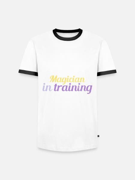 Zauberer Im Training Shirt - Männer Kontrast-T-Shirt - Weiß/Schwarz