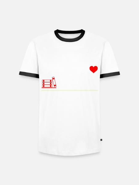 Ich Liebe Bücher Lesen - Männer Kontrast-T-Shirt - Weiß/Schwarz