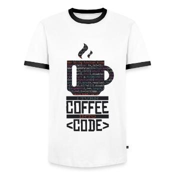 Spécialiste en informatique - T-shirt contrasté Homme - blanc/noir - Devant - AI Model Female 172 light (172cm) & AI Model Male 178 dark (178cm)