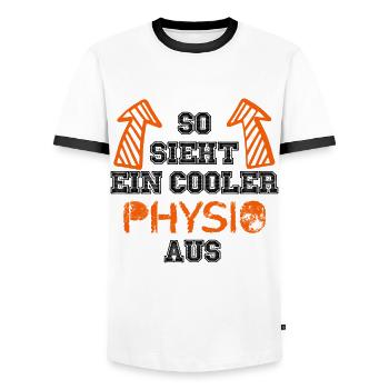 Physiotherapeut Geschenk - Männer Kontrast-T-Shirt - Weiß/Schwarz - Vorne - AI Model Female 172 light (172cm) & AI Model Male 178 dark (178cm)