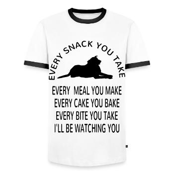 Dog Dogs Funny Sayings Dog Owner Loyalty Fun - Men's Ringer Shirt - white/black - Front - AI Model Female 172 light (172cm) & AI Model Male 178 dark (178cm)