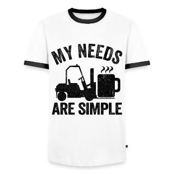 Gabelstapler Kaffee Geschenk Staplerfahrer Lager - Männer Kontrast-T-Shirt - Weiß/Schwarz - Vorne - AI Model Female 172 light (172cm) & AI Model Male 178 dark (178cm)