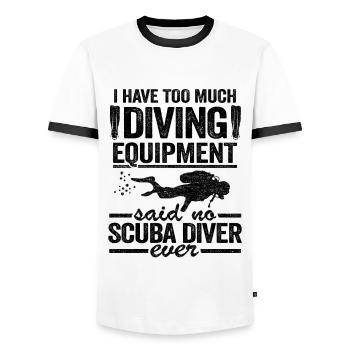 Funny Diver Equipment Scuba Diving Quote Divers - Men's Ringer Shirt - white/black - Front - AI Model Female 172 light (172cm) & AI Model Male 178 dark (178cm)