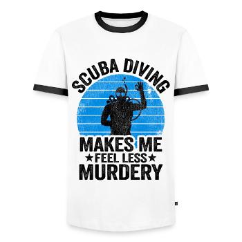 Funny Diver Scuba Diving Gift Murdery Quote Divers - Men's Ringer Shirt - white/black - Front - AI Model Female 172 light (172cm) & AI Model Male 178 dark (178cm)