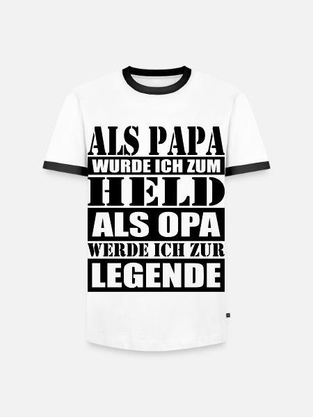 Opa Held Legende - Männer Kontrast-T-Shirt - Weiß/Schwarz
