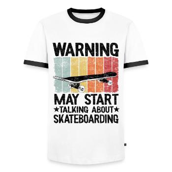 Cadeau de skateboarder dicton vintage de skateur - T-shirt contrasté Homme - blanc/noir - Devant - AI Model Female 172 light (172cm) & AI Model Male 178 dark (178cm)