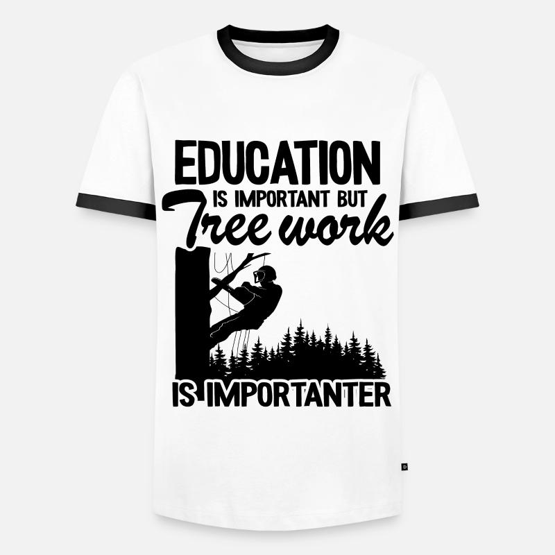 Baumpfleger Geschenk Baumkletterer Forstwirt - Männer Kontrast-T-Shirt - Weiß/Schwarz