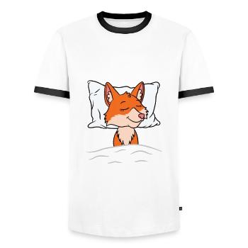 Ich bin so müde Schlafender Fuchs - Männer Kontrast-T-Shirt - Weiß/Schwarz - Vorne - AI Model Female 172 light (172cm) & AI Model Male 178 dark (178cm)
