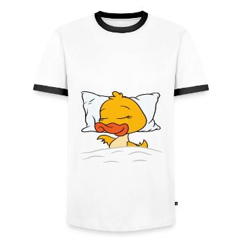 Laisse moi dormir canard - T-shirt contrasté Homme - blanc/noir - Devant - AI Model Female 172 light (172cm) & AI Model Male 178 dark (178cm)