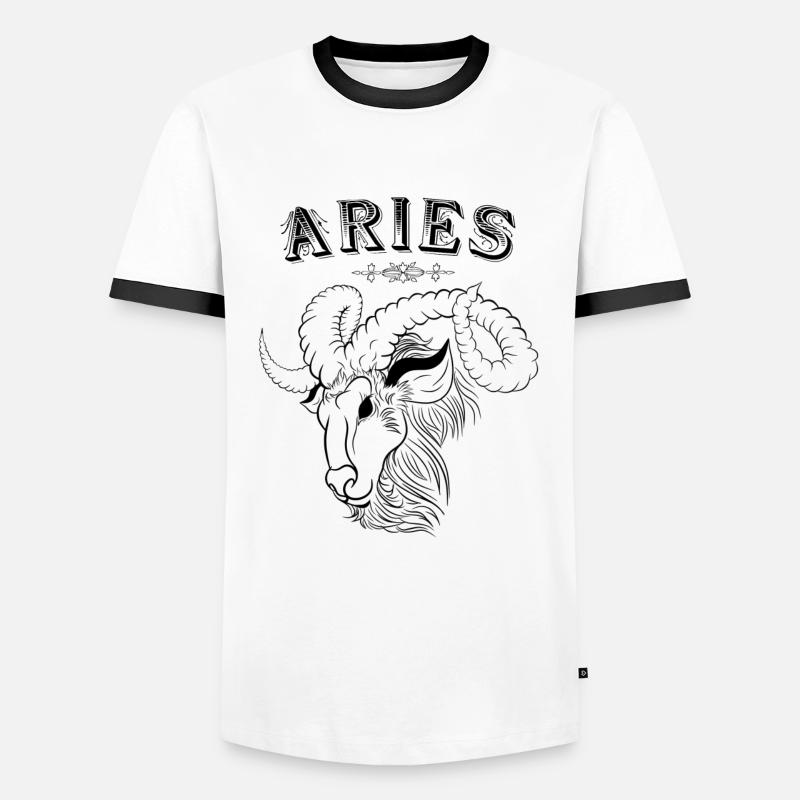 Aries Sternzeichen Widder - Männer Kontrast-T-Shirt - Weiß/Schwarz