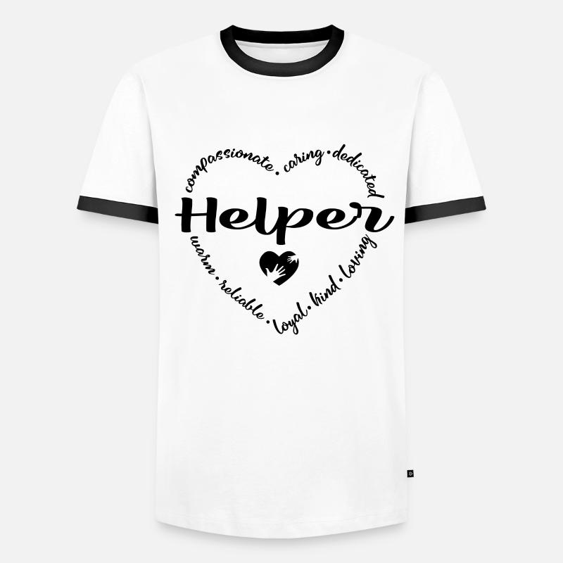Helper - Men's Ringer Shirt - white/black