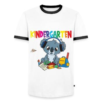 Kindergarten Schulanfang Einschulung - Männer Kontrast-T-Shirt - Weiß/Schwarz - Vorne - AI Model Female 172 light (172cm) & AI Model Male 178 dark (178cm)