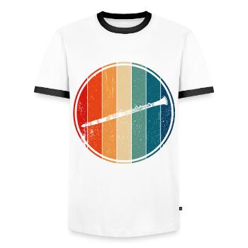 Retro clarinet Vintage clarinet - Men's Ringer Shirt - white/black - Front - AI Model Female 172 light (172cm) & AI Model Male 178 dark (178cm)