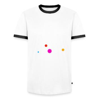 Never Trust An Atom of Chemistry - Men's Ringer Shirt - white/black - Front - AI Model Female 172 light (172cm) & AI Model Male 178 dark (178cm)