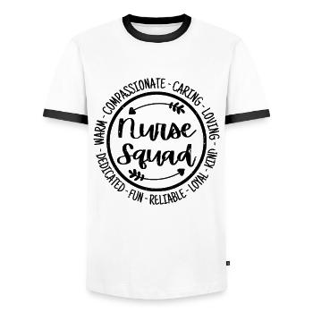 Krankenschwester Squad Pflegeteam Wertschätzung Vintage - Männer Kontrast-T-Shirt - Weiß/Schwarz - Vorne - AI Model Female 172 light (172cm) & AI Model Male 178 dark (178cm)