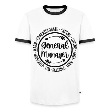 General Manager Vintage Geschenk - Männer Kontrast-T-Shirt - Weiß/Schwarz - Vorne - AI Model Female 172 light (172cm) & AI Model Male 178 dark (178cm)