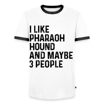 I Like Pharaoh Hound And Maybe 3 People Dog Lover - Men's Ringer Shirt - white/black - Front - AI Model Female 172 light (172cm) & AI Model Male 178 dark (178cm)