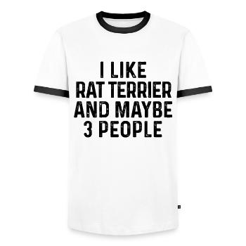 I Like Rat Terrier And Maybe 3 People Dog Lover - Men's Ringer Shirt - white/black - Front - AI Model Female 172 light (172cm) & AI Model Male 178 dark (178cm)