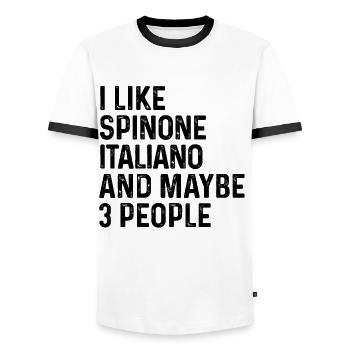 I Like Spinone Italiano And Maybe 3 People Dog - Men's Ringer Shirt - white/black - Front - AI Model Female 172 light (172cm) & AI Model Male 178 dark (178cm)
