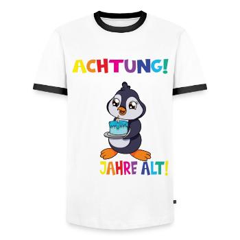 Kindergeburtstag Ich Bin Jetzt 6 Jahre - Männer Kontrast-T-Shirt - Weiß/Schwarz - Vorne - AI Model Female 172 light (172cm) & AI Model Male 178 dark (178cm)
