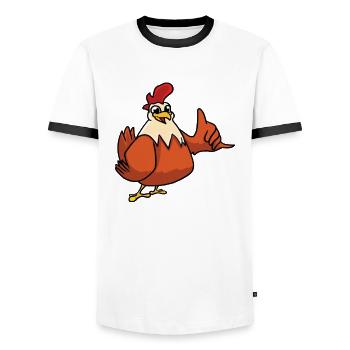 Mère de poulet et amoureuse du vin - T-shirt contrasté Homme - blanc/noir - Devant - AI Model Female 172 light (172cm) & AI Model Male 178 dark (178cm)