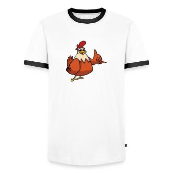 Soyez la personne que vos poulets pensent que vous êtes - T-shirt contrasté Homme - blanc/noir - Devant - AI Model Female 172 light (172cm) & AI Model Male 178 dark (178cm)