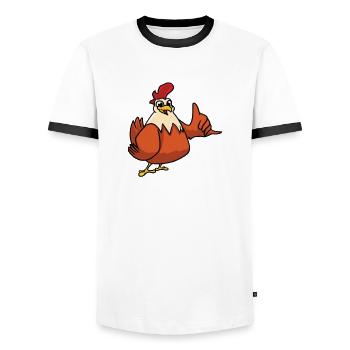 Je ne suis pas célibataire et j’ai un poulet - T-shirt contrasté Homme - blanc/noir - Devant - AI Model Female 172 light (172cm) & AI Model Male 178 dark (178cm)