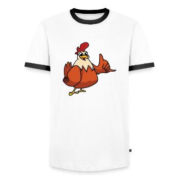 Je suis un poulet, seuls quelques-uns peuvent faire ce que je peux - T-shirt contrasté Homme - blanc/noir - Devant - AI Model Female 172 light (172cm) & AI Model Male 178 dark (178cm)
