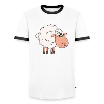 Finally Retired And Time For The Sheep - Men's Ringer Shirt - white/black - Front - AI Model Female 172 light (172cm) & AI Model Male 178 dark (178cm)