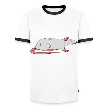 Je suis vraiment accro aux rats - T-shirt contrasté Homme - blanc/noir - Devant - AI Model Female 172 light (172cm) & AI Model Male 178 dark (178cm)