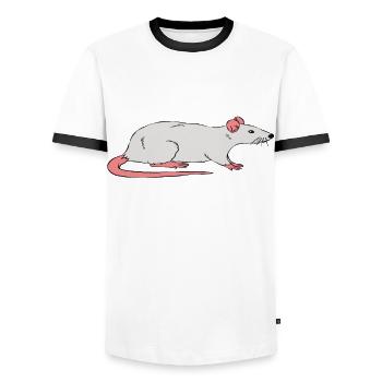 Pretend Im A Rat - Men's Ringer Shirt - white/black - Front - AI Model Female 172 light (172cm) & AI Model Male 178 dark (178cm)