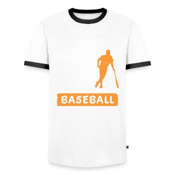 N'arrêtez jamais de jouer au jeu de baseball en disant - T-shirt contrasté Homme - blanc/noir - Devant - AI Model Female 172 light (172cm) & AI Model Male 178 dark (178cm)