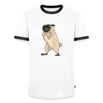 I Am A Pug Im Never Wrong - Men's Ringer Shirt - white/black - Front - AI Model Female 172 light (172cm) & AI Model Male 178 dark (178cm)