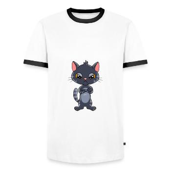 Ich Habe Das Schon Verstanden Ist Mir Nur Egal - Männer Kontrast-T-Shirt - Weiß/Schwarz - Vorne - AI Model Female 172 light (172cm) & AI Model Male 178 dark (178cm)