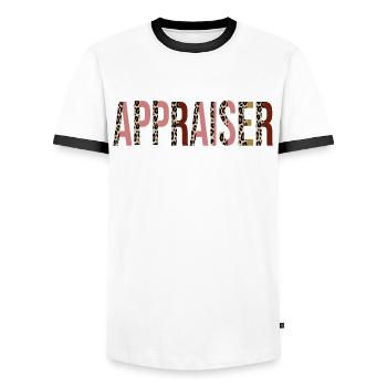 Appraiser - Men's Ringer Shirt - white/black - Front - AI Model Female 172 light (172cm) & AI Model Male 178 dark (178cm)