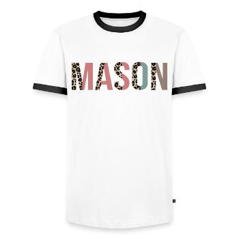 Maurer - Männer Kontrast-T-Shirt - Weiß/Schwarz - Vorne - AI Model Female 172 light (172cm) & AI Model Male 178 dark (178cm)