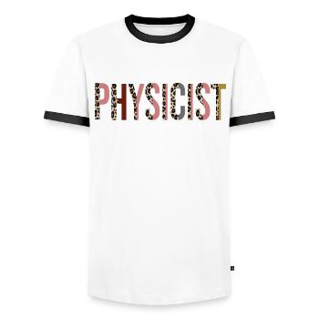 Physicien - T-shirt contrasté Homme - blanc/noir - Devant - AI Model Female 172 light (172cm) & AI Model Male 178 dark (178cm)