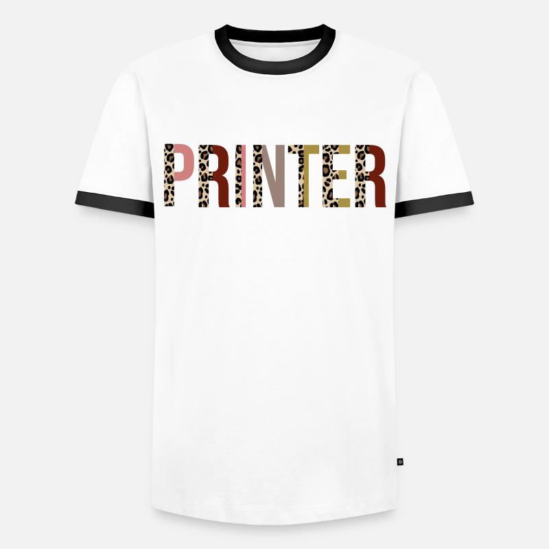Printer - Men's Ringer Shirt - white/black