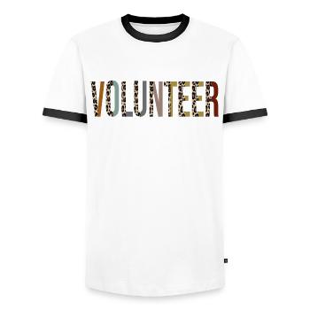 Volontaire - T-shirt contrasté Homme - blanc/noir - Devant - AI Model Female 172 light (172cm) & AI Model Male 178 dark (178cm)