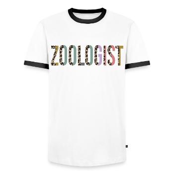 Zoologiste - T-shirt contrasté Homme - blanc/noir - Devant - AI Model Female 172 light (172cm) & AI Model Male 178 dark (178cm)