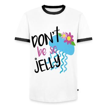 Ne soyez pas si gelée Citations - T-shirt contrasté Homme - blanc/noir - Devant - AI Model Female 172 light (172cm) & AI Model Male 178 dark (178cm)