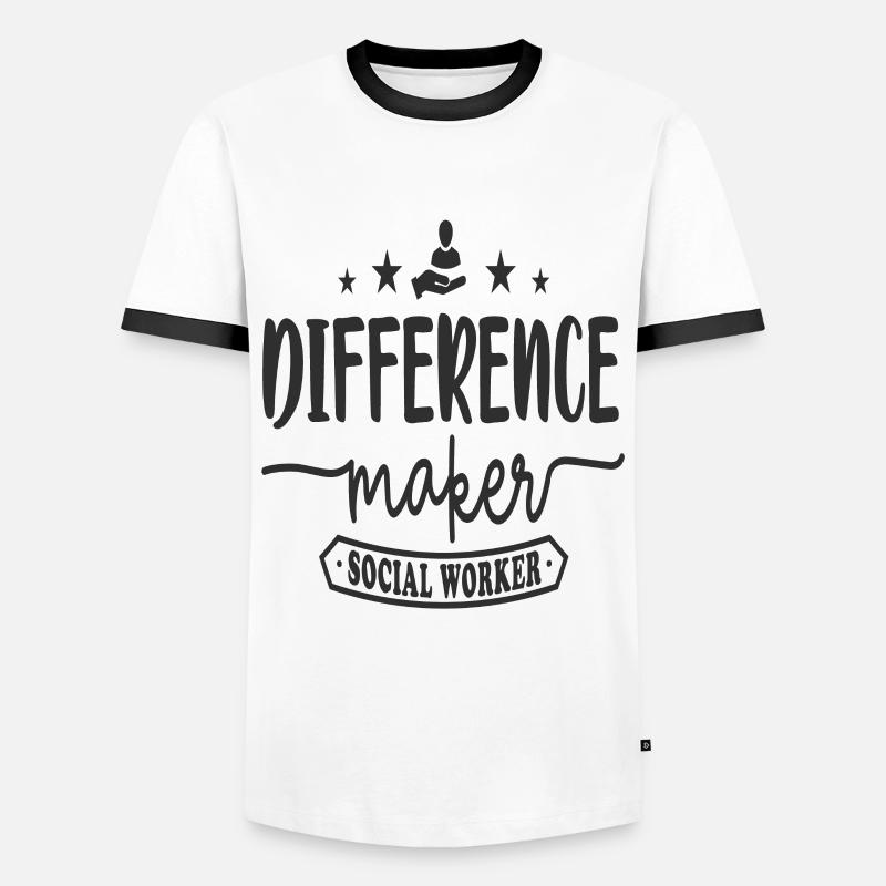 Difference Maker Sozialarbeiter - Männer Kontrast-T-Shirt - Weiß/Schwarz