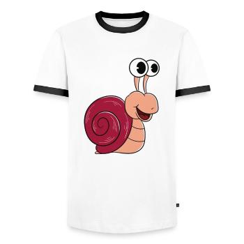 Ich Möchte Eine Schnecke Sein - Männer Kontrast-T-Shirt - Weiß/Schwarz - Vorne - AI Model Female 172 light (172cm) & AI Model Male 178 dark (178cm)
